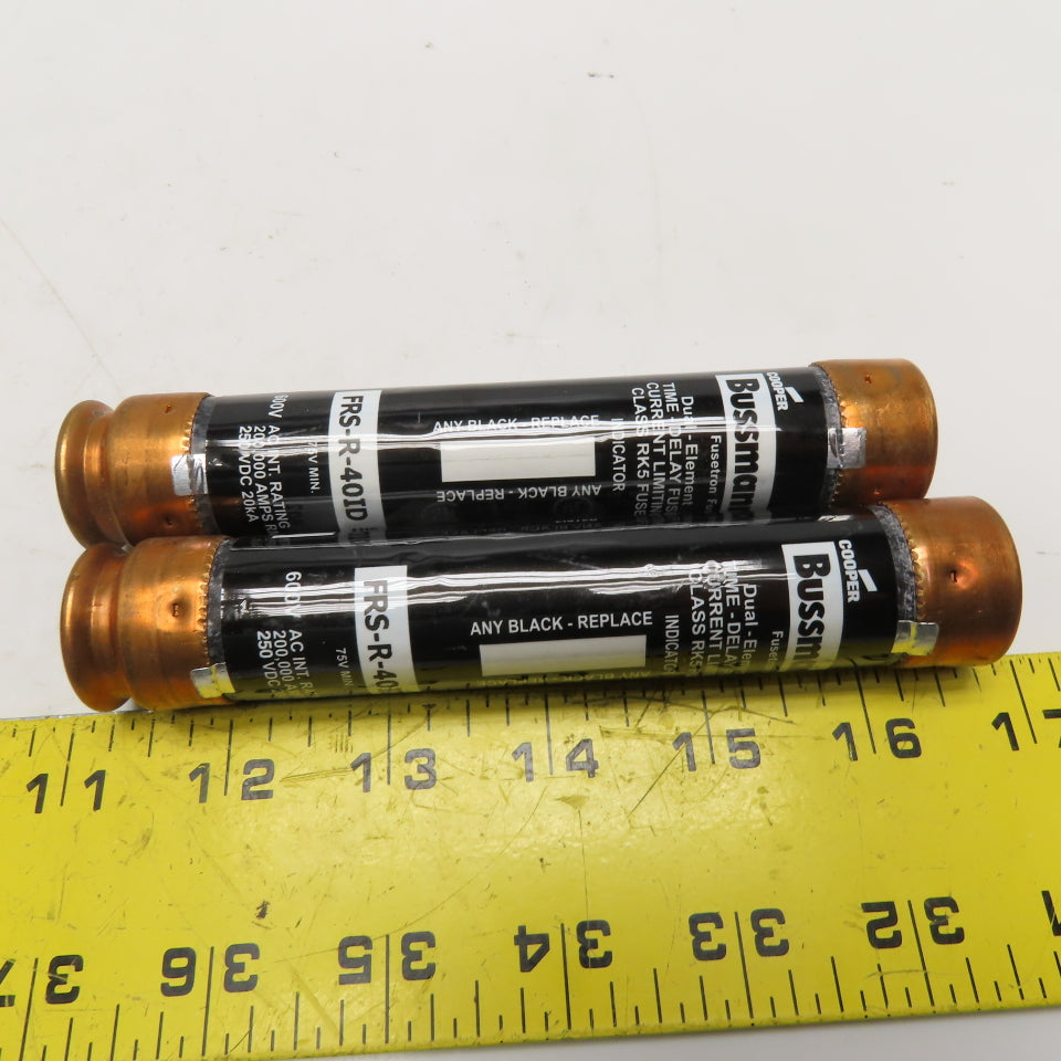 Bussmann FRS-R-40ID 40A 600VAC 250VDC RK5 Indicating Time-Delay Fuse Lot Of 2