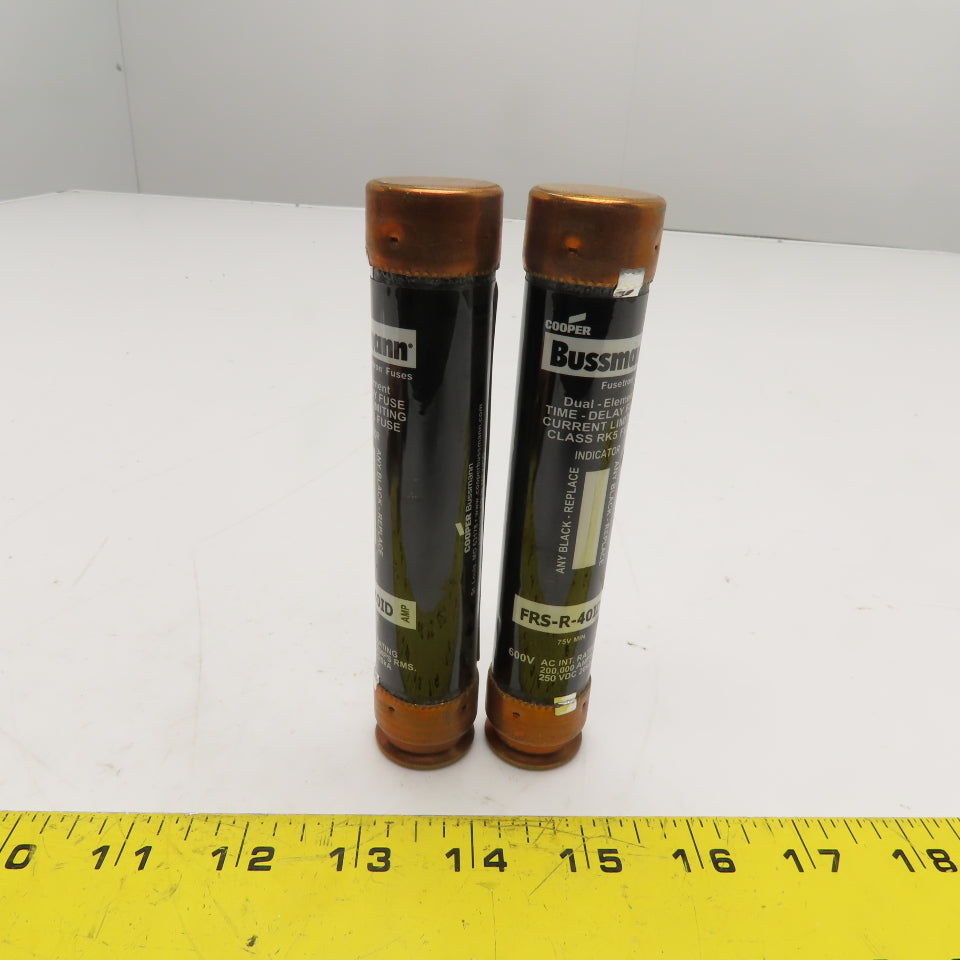 Bussmann FRS-R-40ID 40A 600VAC 250VDC RK5 Indicating Time-Delay Fuse Lot Of 2