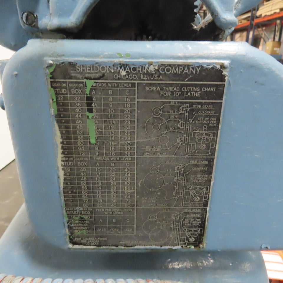 Sheldon Machine Co. 10" Swing x 24" Metal Lathe 3Ph 230/460V Tested