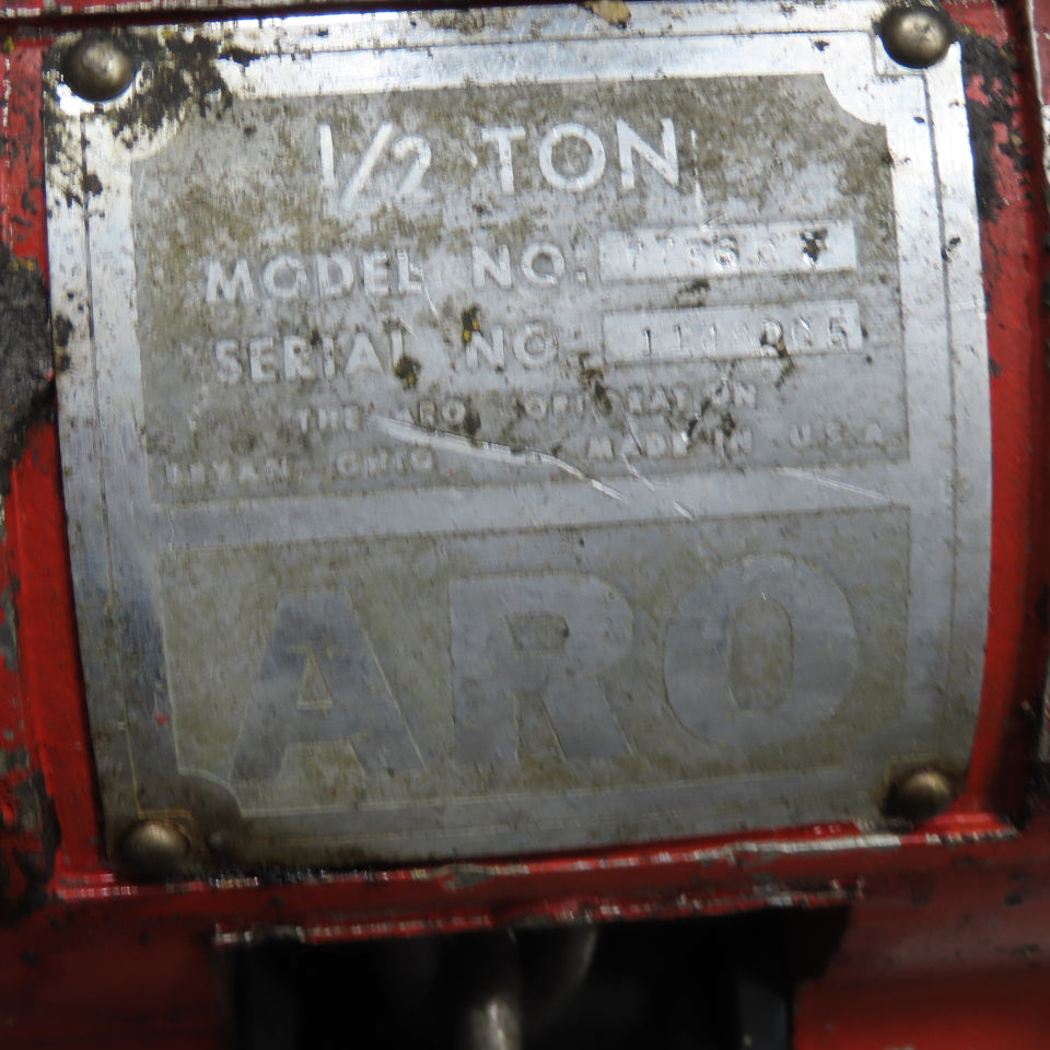 ARO 77506C 1/2 Ton 1000LB Air Pneumatic Chain Hoist 10' Lift W/ Pendant