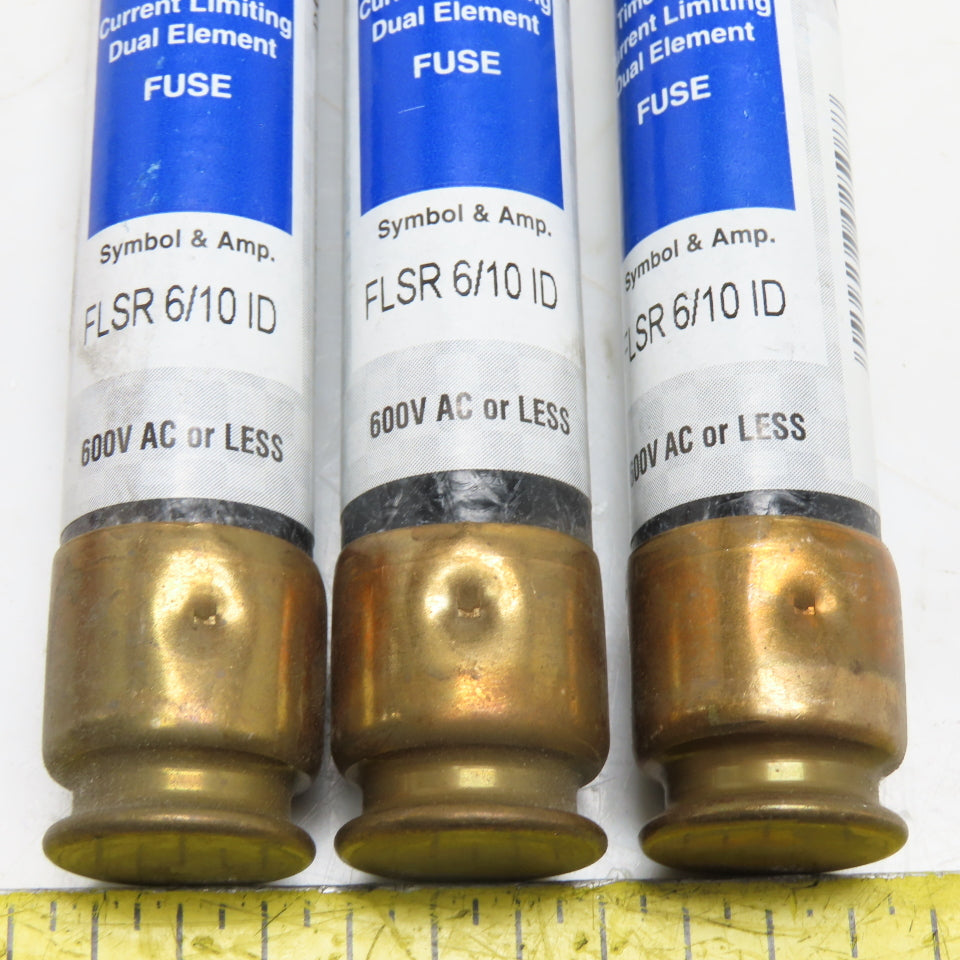 Littelfuse FLSR 6/10 ID 6/10A 600VAC/VDC Class RK5 Dual Element Fuse LotOf 3