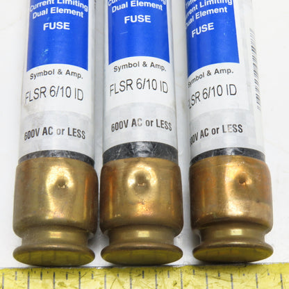 Littelfuse FLSR 6/10 ID 6/10A 600VAC/VDC Class RK5 Dual Element Fuse LotOf 3