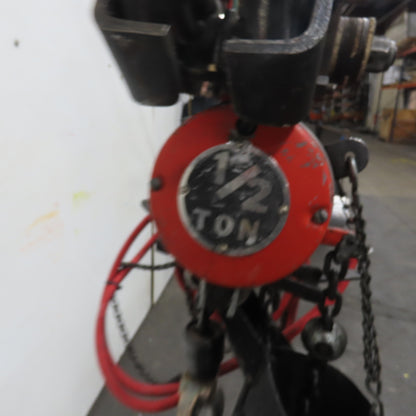 ARO 7756CT 1/2 Ton 1000LB Air Pneumatic Chain Hoist 12' Lift W/ Pendant