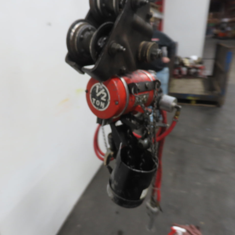 ARO 7756CT 1/2 Ton 1000LB Air Pneumatic Chain Hoist 12' Lift W/ Pendant
