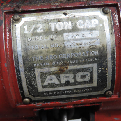 ARO 7756CT 1/2 Ton 1000LB Air Pneumatic Chain Hoist 10' Lift W/ Pendant