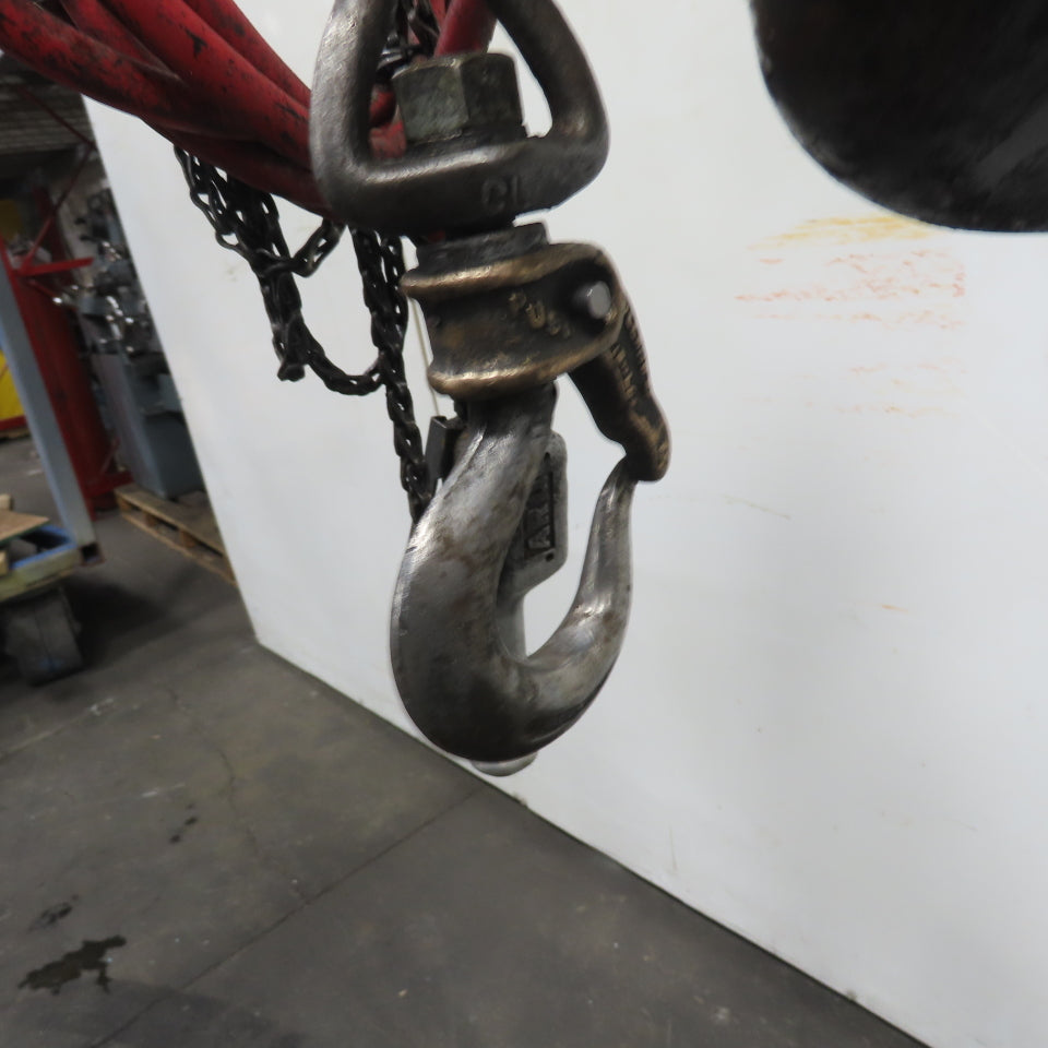 ARO 7756CT 1/2 Ton 1000LB Air Pneumatic Chain Hoist 10' Lift W/ Pendant
