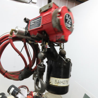 ARO 7756E-2K10-K6 1/2 Ton Air Chain Hoist 10' Travel Pendant Operated
