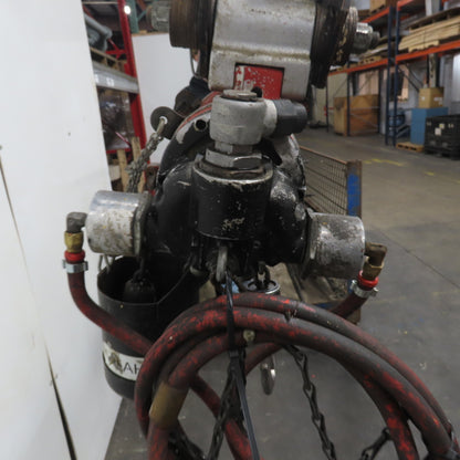 ARO 7756DT 1/2 Ton 1000LB Air Pneumatic Chain Hoist 12' Lift W/ Pendant