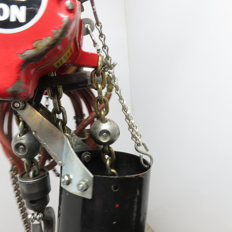 ARO 7756E-2C10-C6 1/2 Ton Air Hoist 10' Travel Pendant Operated Missing Hook
