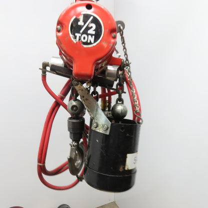 ARO 7756E 1/2 Ton Air Hoist 10' Travel Pendant Operated