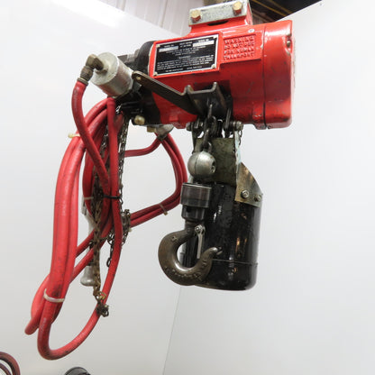 ARO 7756E 1/2 Ton Air Hoist 10' Travel Pendant Operated