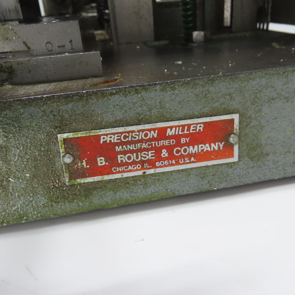 H. B. Rouse Hand Miller Slitting Horizontal Mill Milling Machine 1/4HP ...