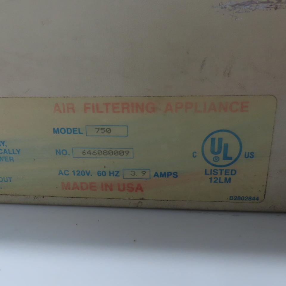 JDS Air-Tech 2000 Model 750 High Efficiency Air Filtration System 120V 3.9A 1Ph