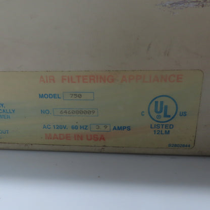 JDS Air-Tech 2000 Model 750 High Efficiency Air Filtration System 120V 3.9A 1Ph