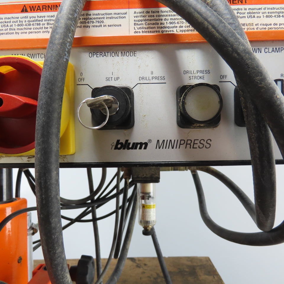 Blum 368.458.0 MINIPRESS Boring And Insertion Insertion Machine 220V 1Ph Tested