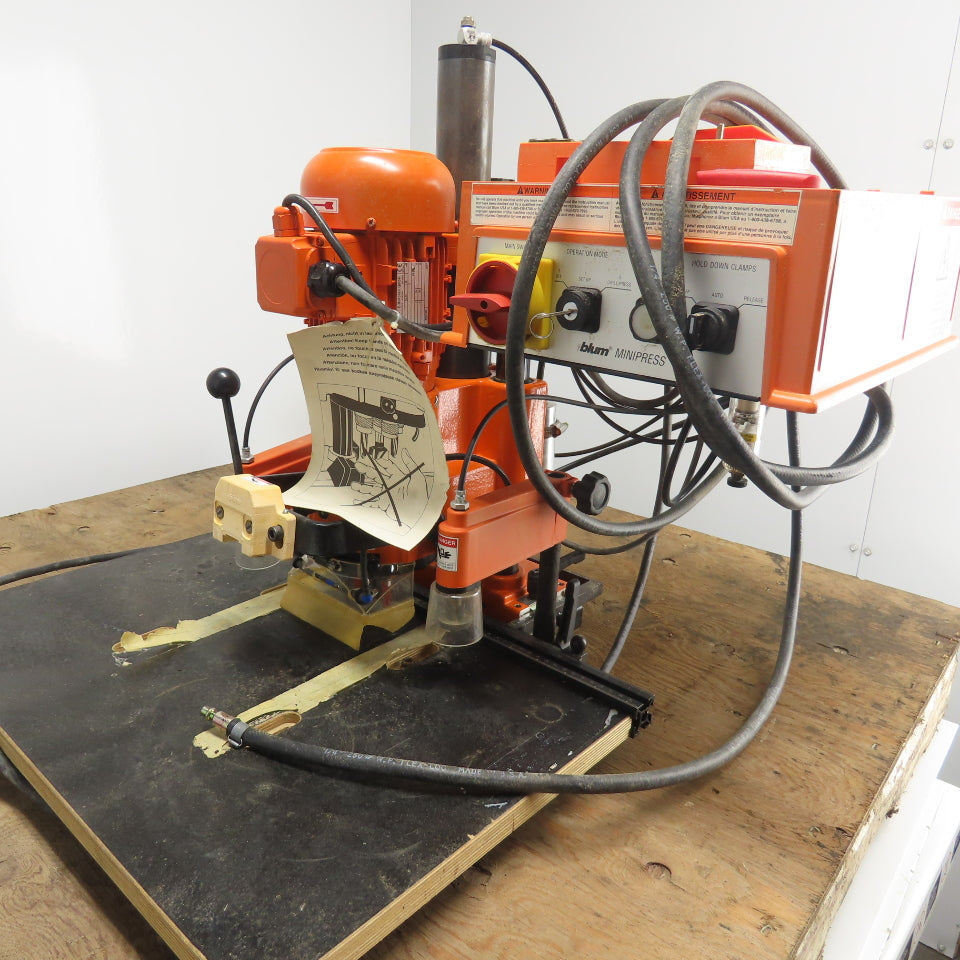 Blum 368.458.0 MINIPRESS Boring And Insertion Insertion Machine 220V 1Ph Tested