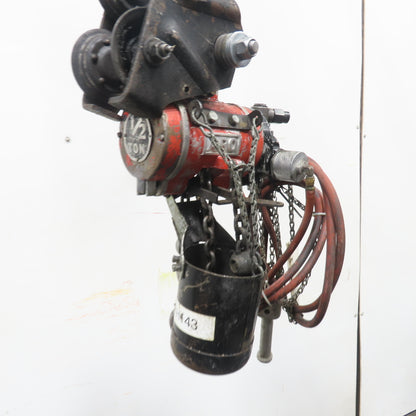 ARO 7756C 1/2 Ton 1000LB Air Pneumatic Chain Hoist 10' Lift W/ Pendant