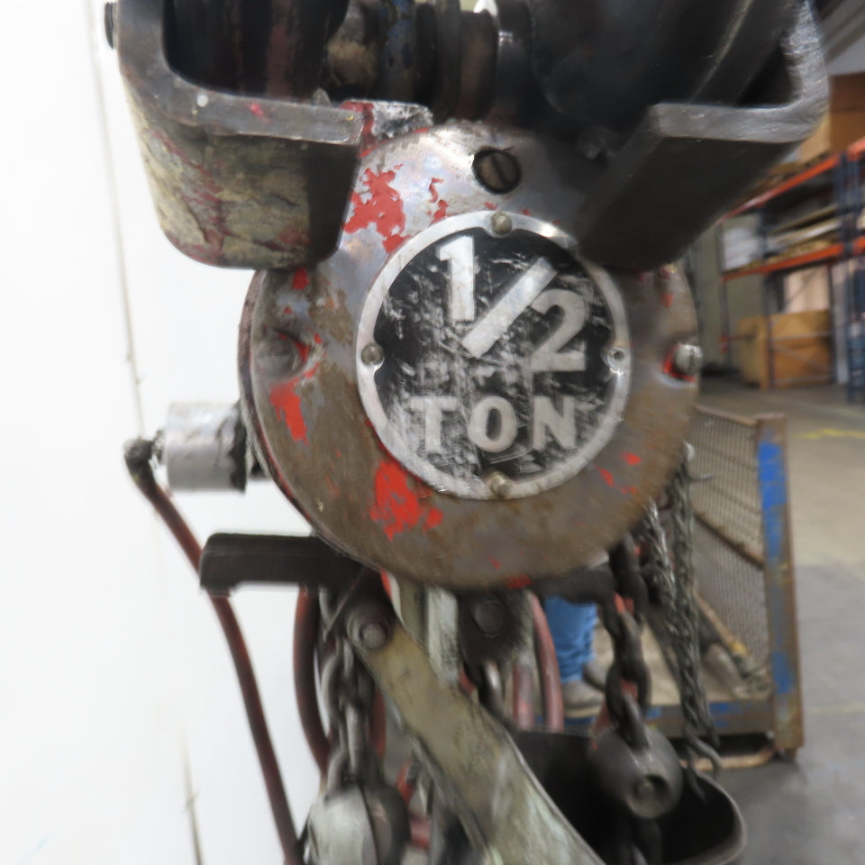 ARO 7756C 1/2 Ton 1000LB Air Pneumatic Chain Hoist 10' Lift W/ Pendant