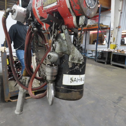 ARO 7756C 1/2 Ton 1000LB Air Pneumatic Chain Hoist 10' Lift W/ Pendant