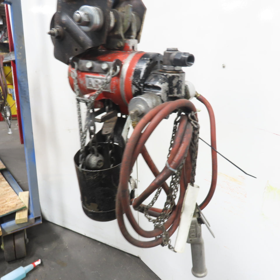 ARO 7756C 1/2 Ton 1000LB Air Pneumatic Chain Hoist 10' Lift W/ Pendant