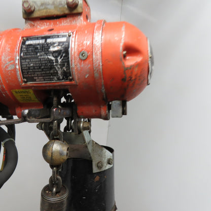 ARO 7756DT 1/2 Ton Air Hoist 10' Travel Pendant Operated
