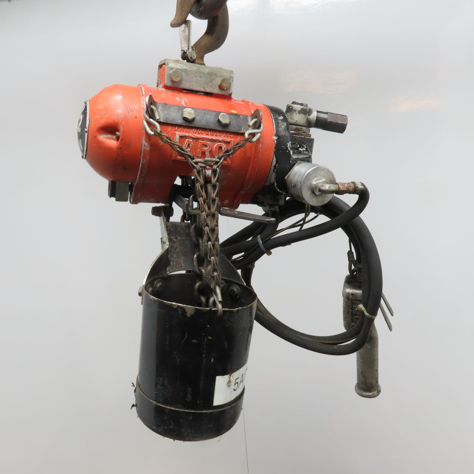 ARO 7756DT 1/2 Ton Air Hoist 10' Travel Pendant Operated