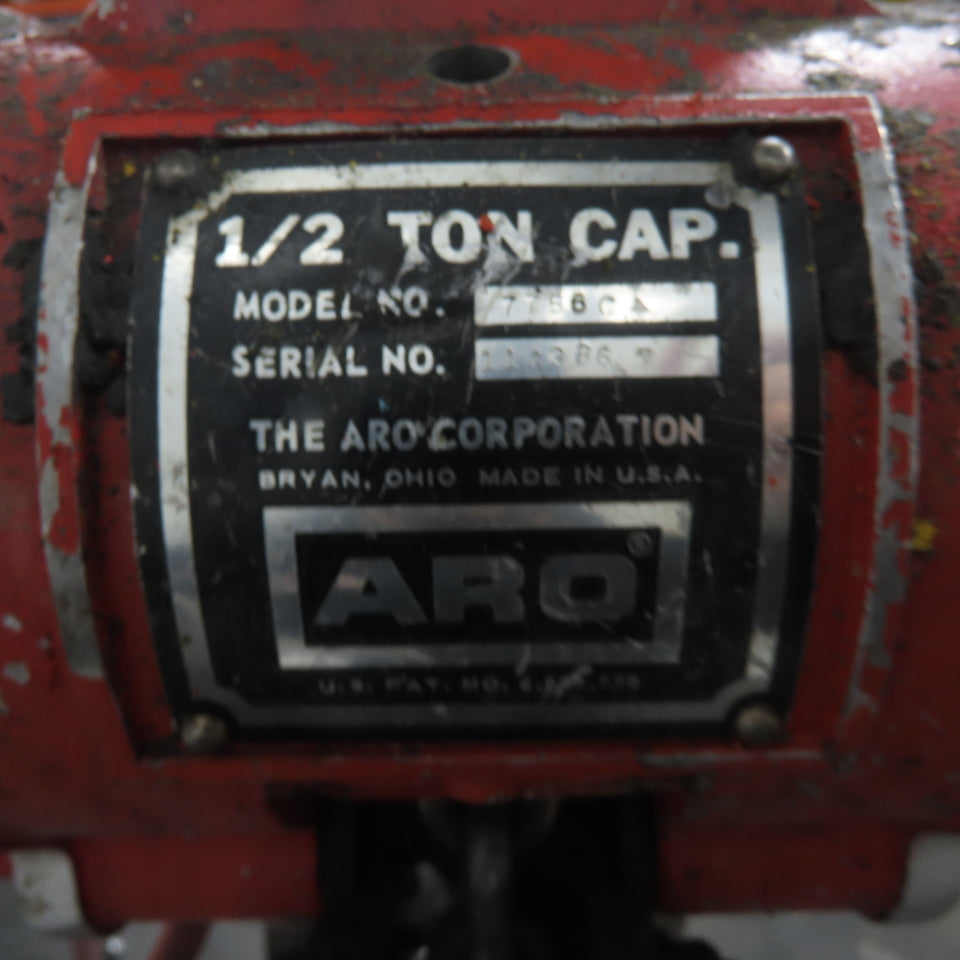 ARO 7756C 1/2 Ton 1000LB Air Pneumatic Chain Hoist 14' Lift W/ Pendant