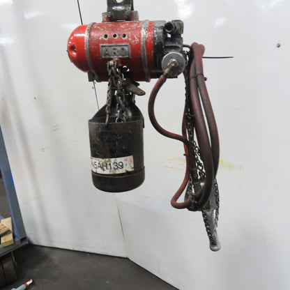 ARO 7756C 1/2 Ton 1000LB Air Pneumatic Chain Hoist 14' Lift W/ Pendant