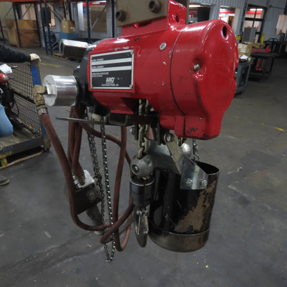 ARO 7756E-2C10-C6 1/2 Ton 1000LB Air Pneumatic Chain Hoist 10' Lift W/ Pendant