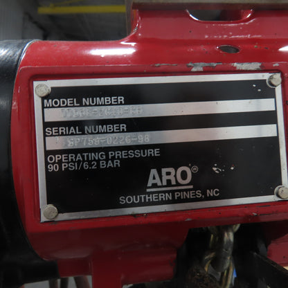 ARO 7756E-2C10-C6 1/2 Ton 1000LB Air Pneumatic Chain Hoist 10' Lift W/ Pendant