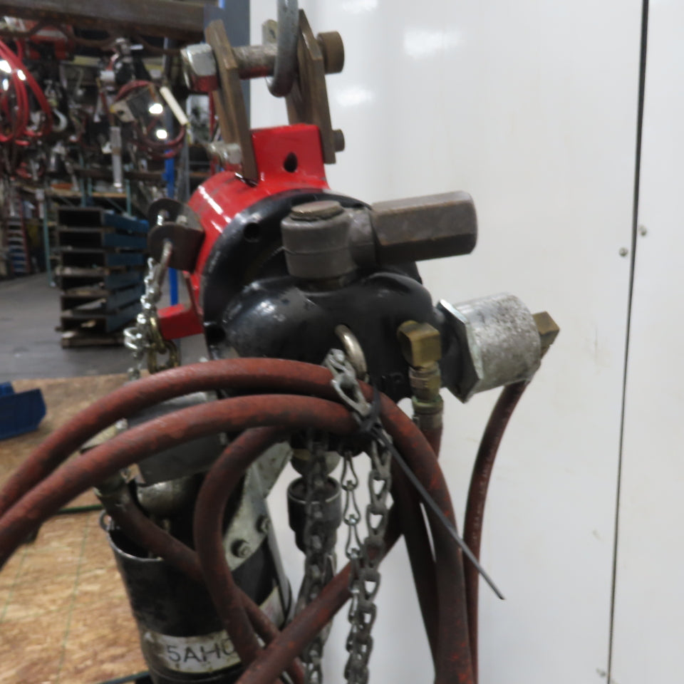 ARO 7756E-2C10-C6 1/2 Ton 1000LB Air Pneumatic Chain Hoist 10' Lift W/ Pendant