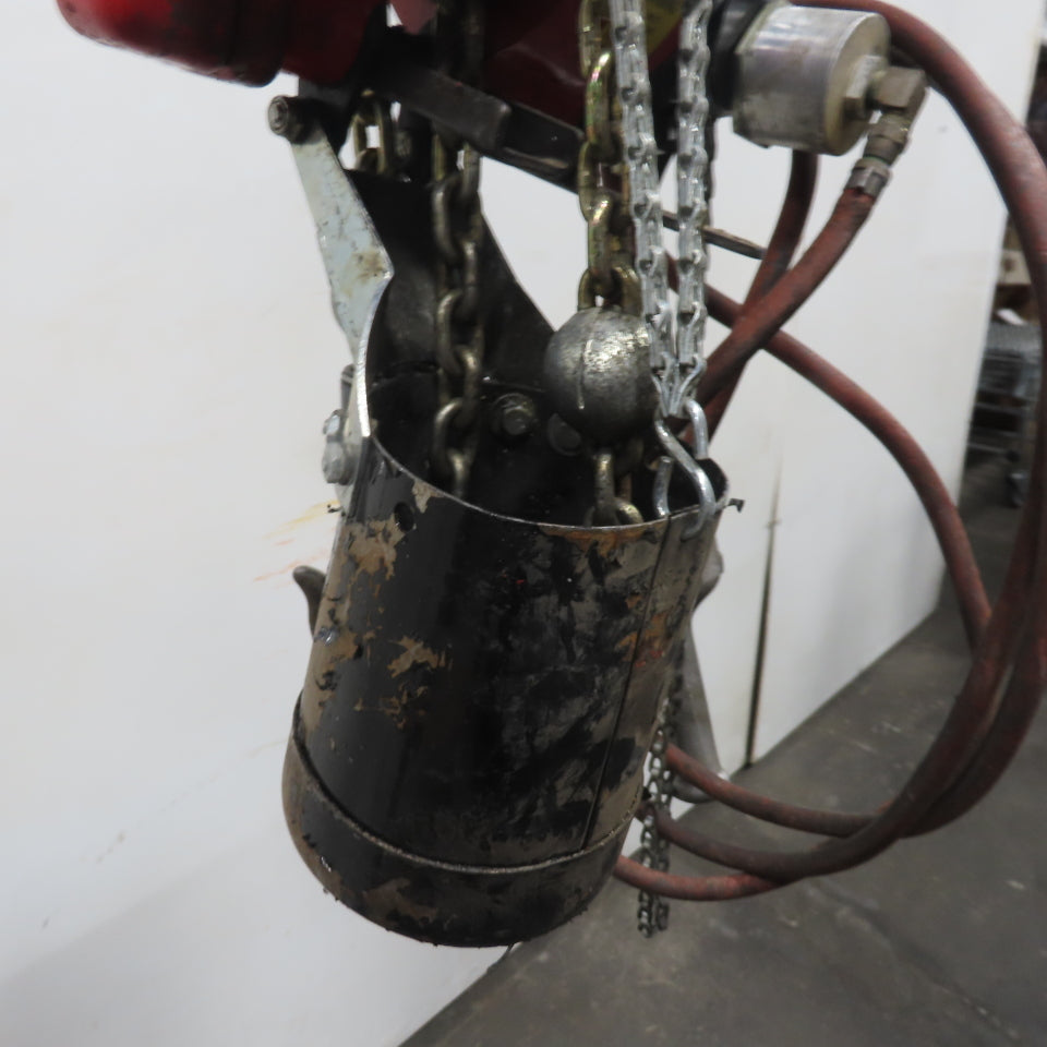 ARO 7756E-2C10-C6 1/2 Ton 1000LB Air Pneumatic Chain Hoist 10' Lift W/ Pendant