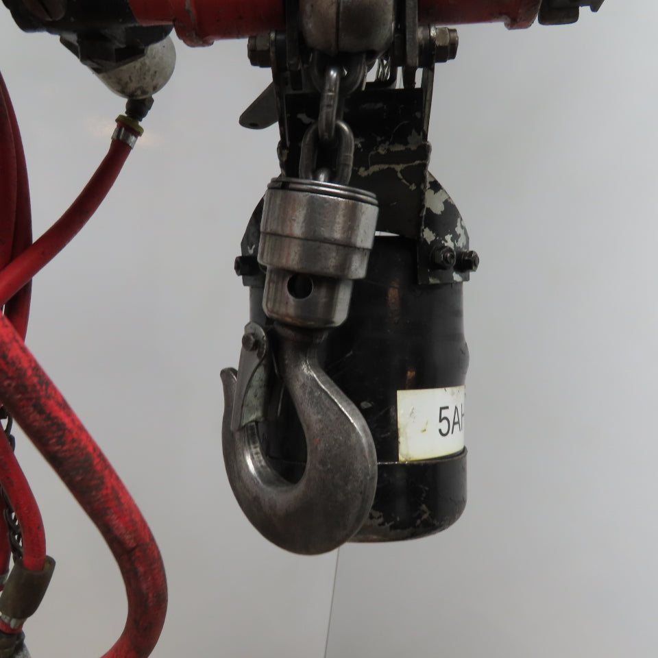 ARO 7756D 1/2 Ton Air Chain Hoist 10' Travel Pendant Operated 90PSI W/ Trolley