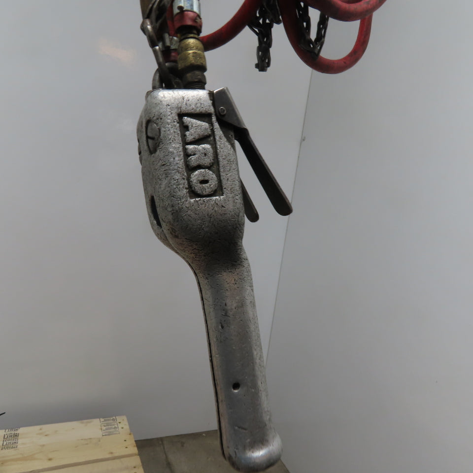 ARO 7756D 1/2 Ton Air Chain Hoist 10' Travel Pendant Operated 90PSI W/ Trolley