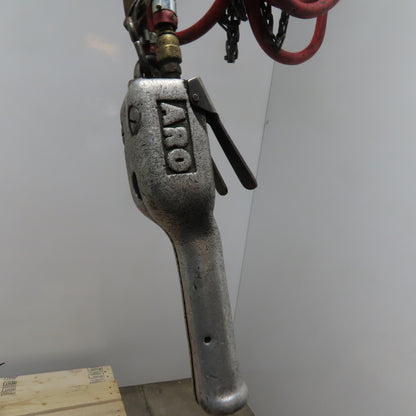 ARO 7756D 1/2 Ton Air Chain Hoist 10' Travel Pendant Operated 90PSI W/ Trolley