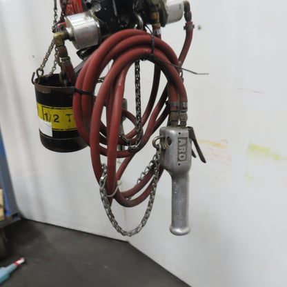 ARO 7756DTS 1/2 Ton 1000LB Air Pneumatic Chain Hoist 10' Lift W/ Pendant