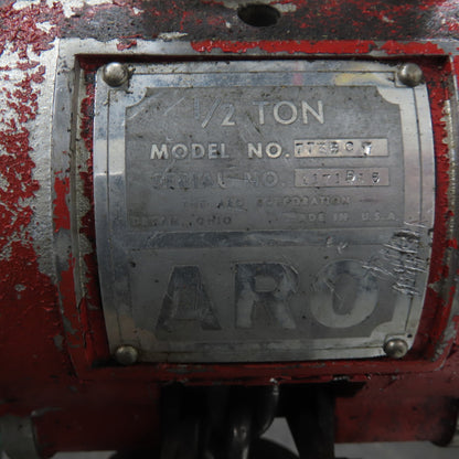 ARO 7756CT 1/2 Ton 1000LB Air Pneumatic Chain Hoist 10' Lift W/ Pendant