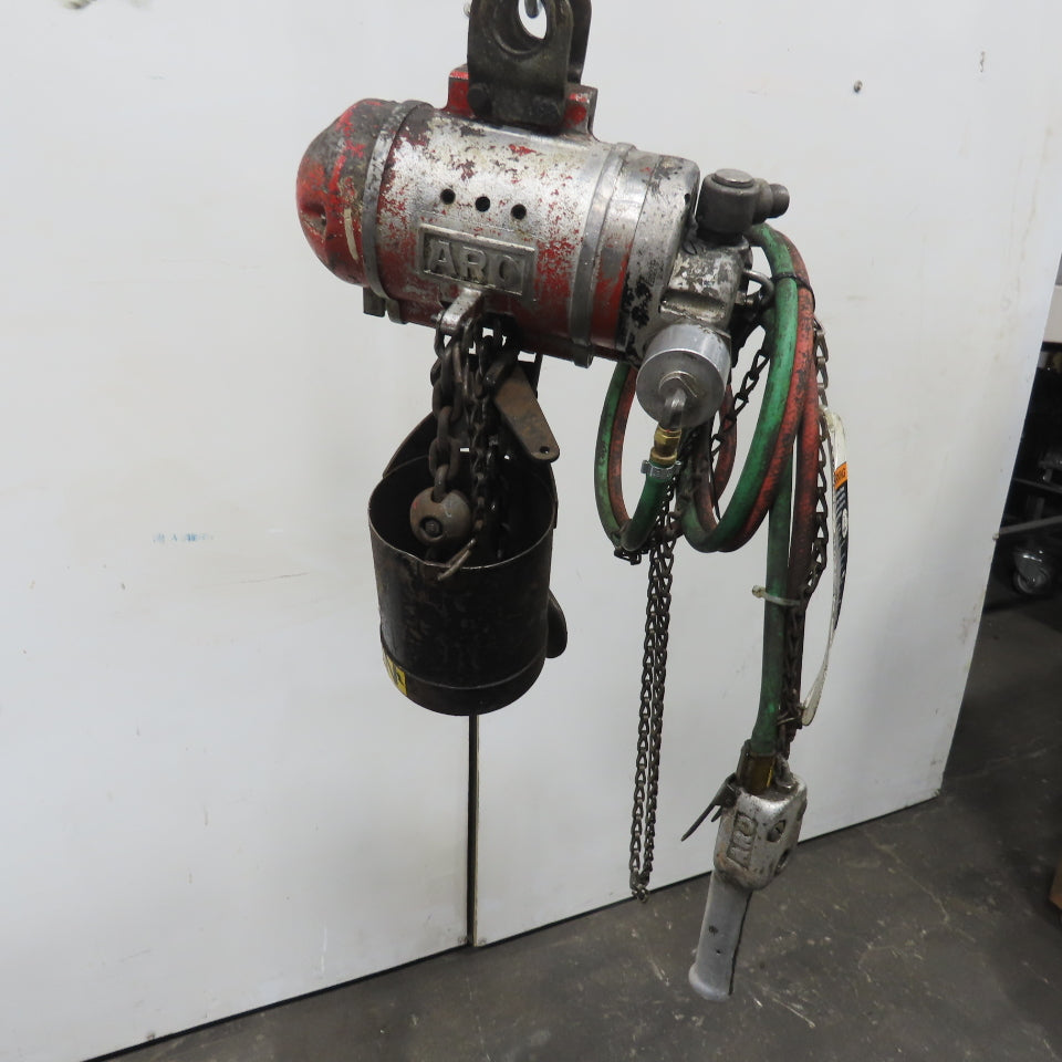 ARO 7756CT 1/2 Ton 1000LB Air Pneumatic Chain Hoist 10' Lift W/ Pendant