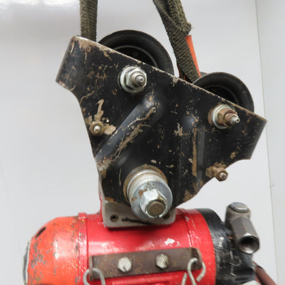 ARO 7756DT 1/2 Ton Air Chain Hoist 10' Travel Pendant Operated 90PSI W/ Trolley