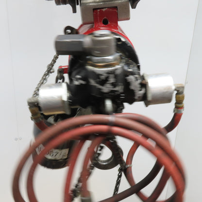 ARO 7756DT 1/2 Ton Air Chain Hoist 10' Travel Pendant Operated 90PSI W/ Trolley