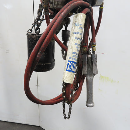 ARO 7756DT 1/2 Ton 1000LB Air Pneumatic Chain Hoist 15' Lift W/ Pendant