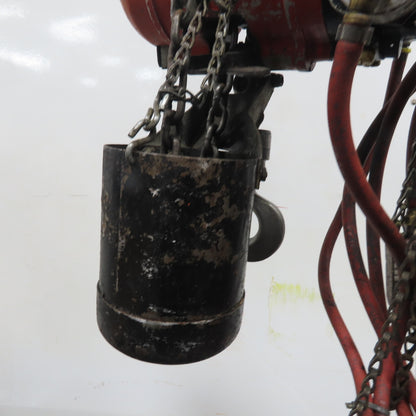 ARO 7756DT 1/2 Ton 1000LB Air Pneumatic Chain Hoist 15' Lift W/ Pendant