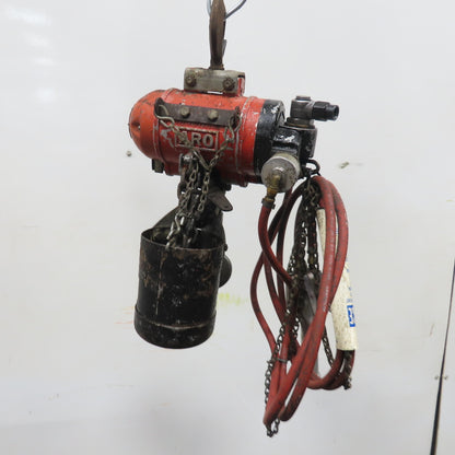 ARO 7756DT 1/2 Ton 1000LB Air Pneumatic Chain Hoist 15' Lift W/ Pendant