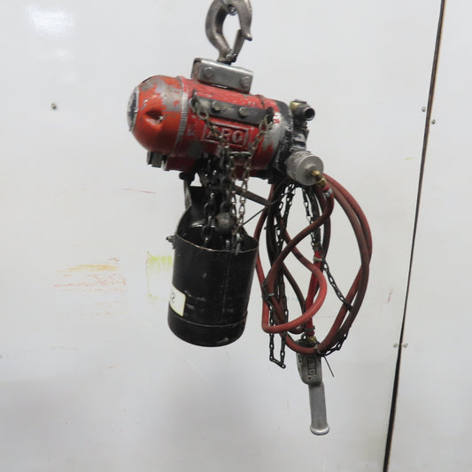 ARO 7756DT 1/2 Ton 1000LB Air Pneumatic Chain Hoist 15' Lift W/ Pendant