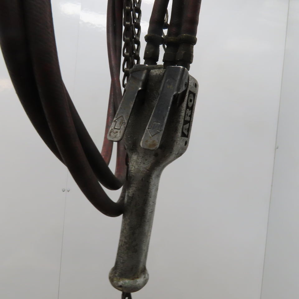 ARO 7756DTS 1/2 Ton Air Chain Hoist 10' Lift Pendant Operated 90PSI No Top Hook