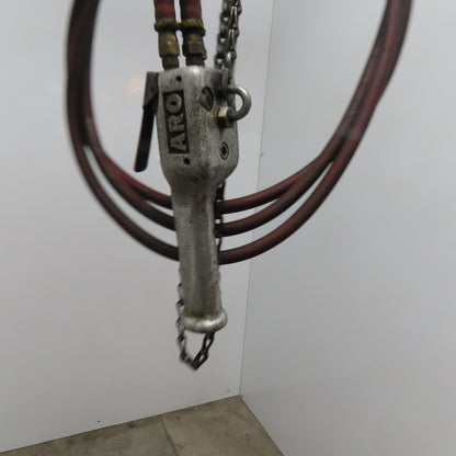 ARO 7756DTS 1/2 Ton Air Chain Hoist 10' Lift Pendant Operated 90PSI No Top Hook