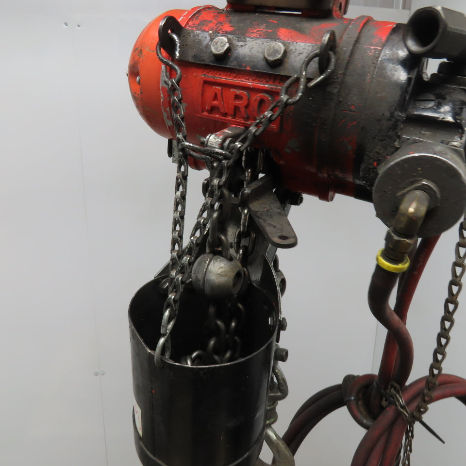 ARO 7756DTS 1/2 Ton Air Chain Hoist 10' Lift Pendant Operated 90PSI No Top Hook