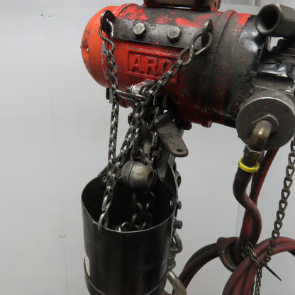 ARO 7756DTS 1/2 Ton Air Chain Hoist 10' Lift Pendant Operated 90PSI No Top Hook