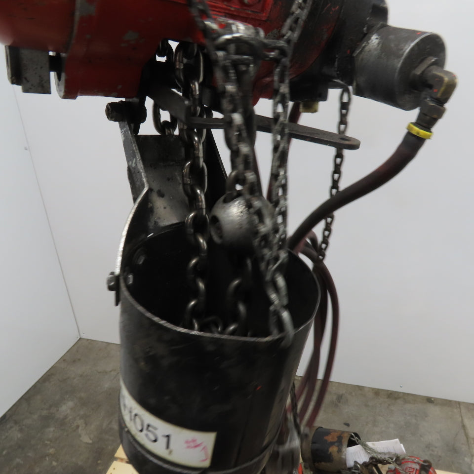 ARO 7756DTS 1/2 Ton Air Chain Hoist 10' Lift Pendant Operated 90PSI No Top Hook