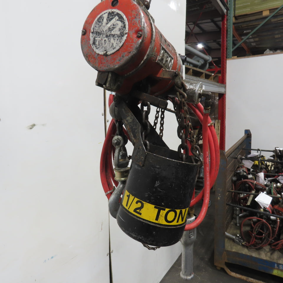 ARO 1/2 Ton 1000LB Air Pneumatic Chain Hoist 12' Lift W/ Pendant
